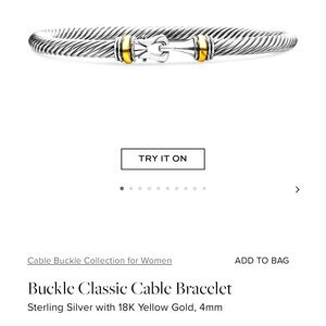 David Yurman. Buckle Classic Cable Bracelet. Size medium.